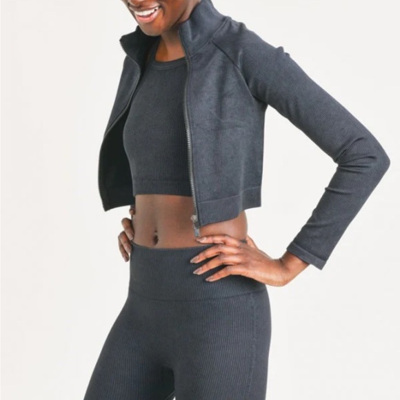 Mono B Jackets & Blazers - Mono B Grey Cropped Jacket